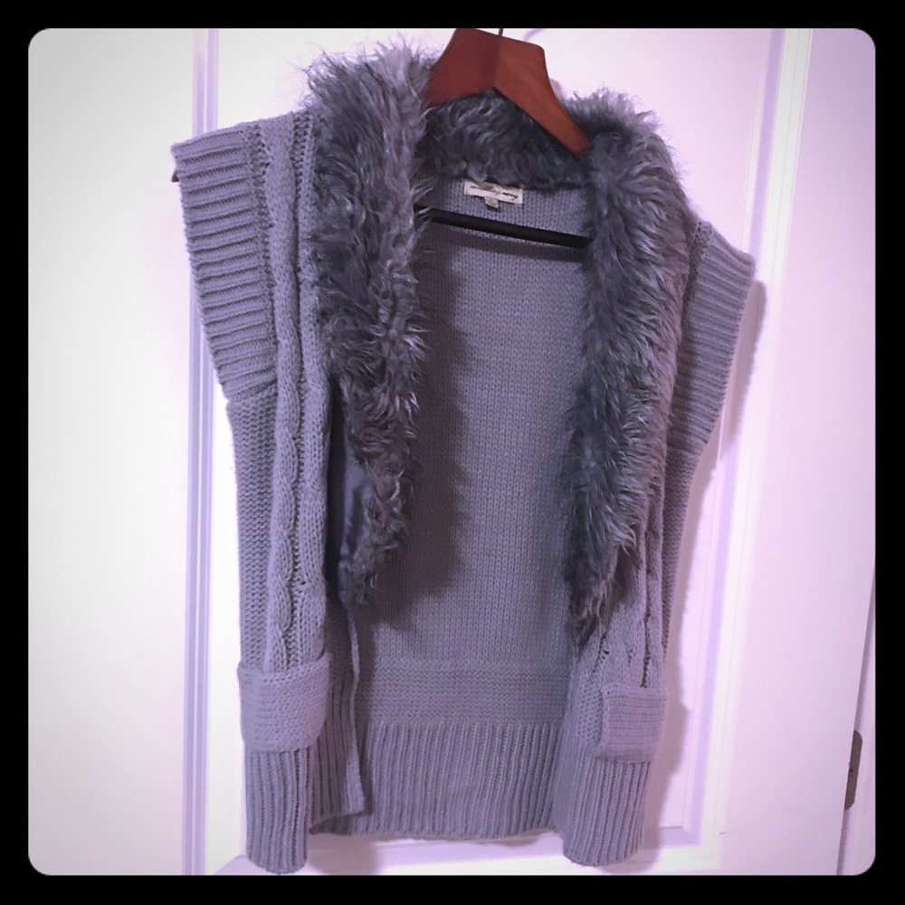3/$15 Faux Fur Gray Vest